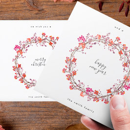 リースエレガントメリークリスマスと新年おめでとう シーズンカード