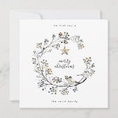 リースエレガントメリークリスマスと新年おめでとう シーズンカード (正面)