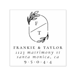 リースエレガントモノグラム |の結婚差出人住所 セルフインキングスタンプ