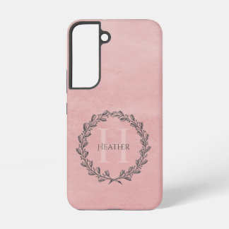 リースエレガントモノグラム |ピンク SAMSUNG GALAXY S22ケース