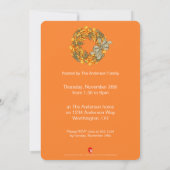 リースエレガント感謝祭ディナーパーティー招待状15 招待状 (裏面)