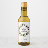 リースオリーブ油結婚式の引き出物が恋に満ちた ワインラベル (正面)