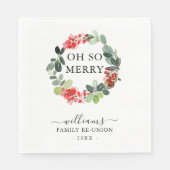 リースオーソファミリークメリーリスマス懇親会カスタム スタンダードランチョンナプキン (正面)