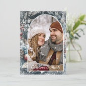 リースカスタムスノーフレーク&シックボタニカルホリデー シーズンカード (スタンド正面)