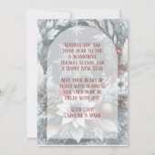 リースカスタムスノーフレーク&シックボタニカルホリデー シーズンカード (裏面)