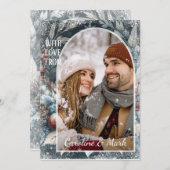 リースカスタムスノーフレーク&シックボタニカルホリデー シーズンカード (正面/裏面)