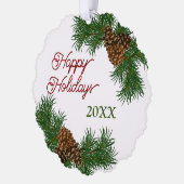 リースカスタムピネコーンパイン針枝 オーナメントカード (左)