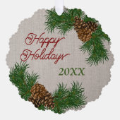 リースカスタムピネコーンパイン針枝 オーナメントカード (正面)