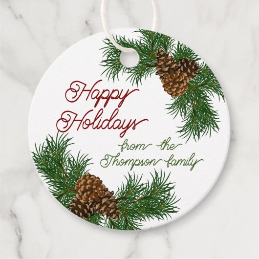 リースカスタムピネコーンパイン針枝 フェイバータグ (正面)