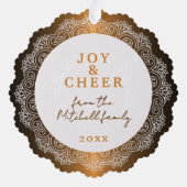 リースカスタムホワイトマンダラフェイクオンレッドカッパー オーナメントカード (裏面)