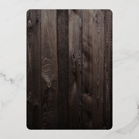 リースカスタム写真メリークリスマスファミリー名 箔シーズンカード (裏面)