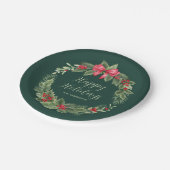 リースクラシッククリスマス紙プレート ペーパープレート (アングル)