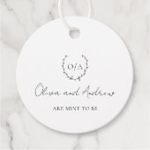 リースクラシッククレストモノグラムエレガントウェディング フェイバータグ (正面)