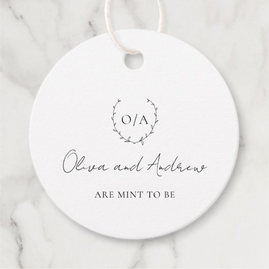 リースクラシッククレストモノグラムエレガントウェディング フェイバータグ (正面)