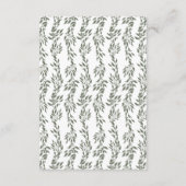 リースクラシックセージ緑エレガントなウェディング情報 エンクロージャーカード (裏面)