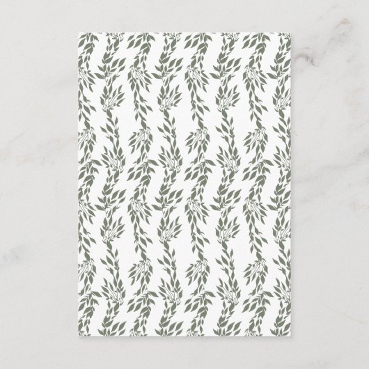 リースクラシックセージ緑エレガントなウェディング情報 エンクロージャーカード (裏面)