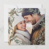 リースクラシックホワイトセージ緑の写真QR結婚s セーブザデート (正面)