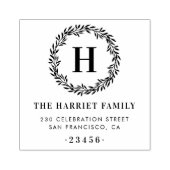 リースクラシックモノグラムファミリー名差出人住所 ラバースタンプ (インプリント)