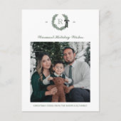 リースクラシックモノグラムフォトホリデーポストカード シーズンポストカード (正面)