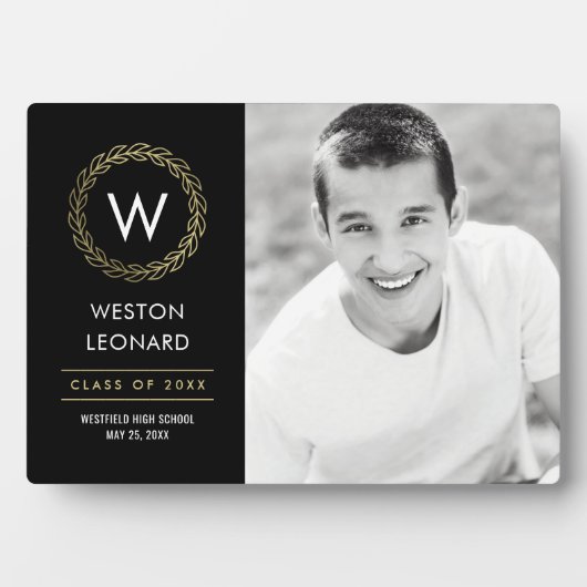 リースクラシック編集可能カラー卒業プラーク フォトプラーク (正面)