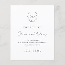 リースクレストモノグラムバジェットウェディング日付を保存