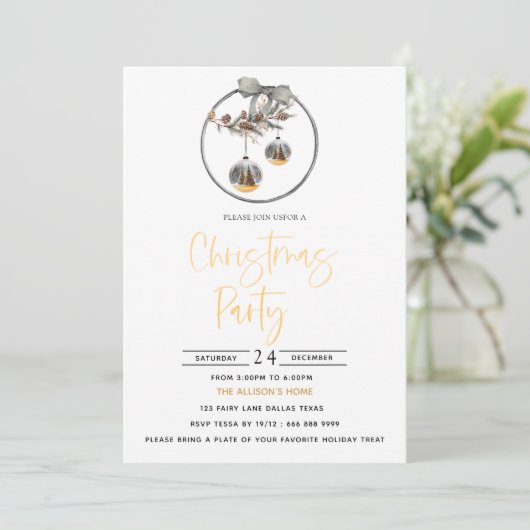 リースコージー自然クリスマスパーティの招待状 招待状 (スタンド正面)