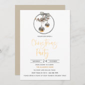 リースコージー自然クリスマスパーティの招待状 招待状 (正面/裏面)