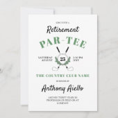 リースゴルフをテーマにした退職パーティー 招待状 (正面)