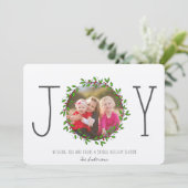 リースシンプルクラフト紙クリスマスフォト シーズンカード (スタンド正面)