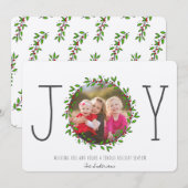 リースシンプルクラフト紙クリスマスフォト シーズンカード (正面/裏面)