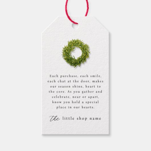 リースシンプルスモールビジネスホリデーサンキューユー ギフトタグ (正面)