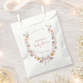 リースシンプルボホワイルドフラワーウェルカムベビーシャワー フェイバーバッグ
