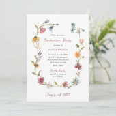 リースシンプルボホワイルドフラワーズ | 卒業党 招待状 (スタンド正面)