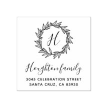 リースシンプルモノグラムスクリプト差出人住所