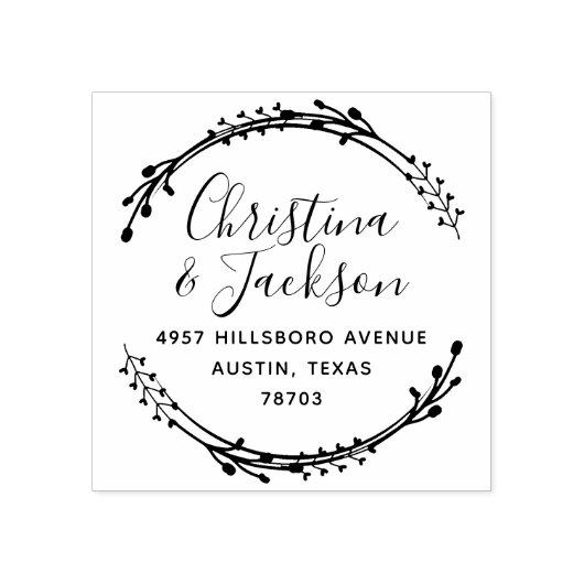 リースシンプル新着差出人住所 ラバースタンプ (インプリント)