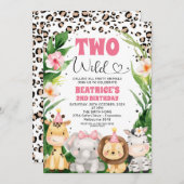 リースチエタプリントサファリツーワイルドバースデー 招待状 (正面/裏面)