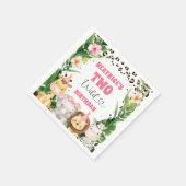リースチエタプリントサファリ誕生日紙 スタンダードカクテルナプキン (角)