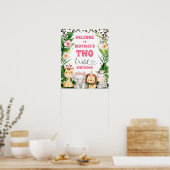 リースチータープリントサファリ誕生日ウェルカムサイン ポスター (キッチン)