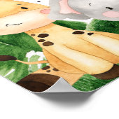 リースチータープリントサファリ誕生日ウェルカムサイン ポスター (角)