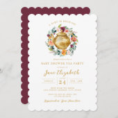 リースティーパーティーベビーシャワー 招待状 (正面/裏面)