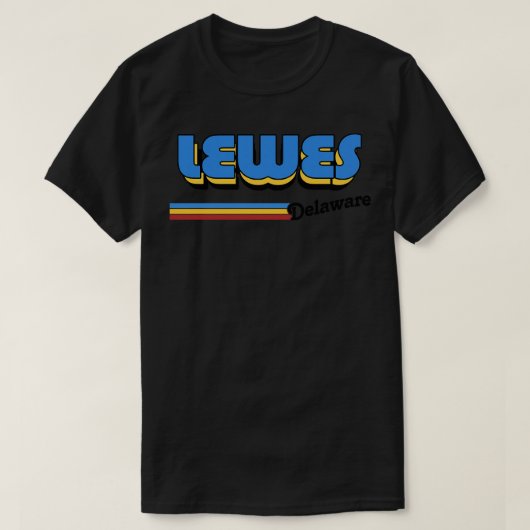 リースデラウェアレトロスタイルデザイン Tシャツ (デザイン正面)