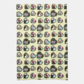 リースハートクリスマスの鶏 キッチンタオル (縦)