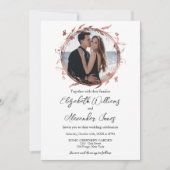 リースバラ金箔写真書道結婚の 招待状 (正面)