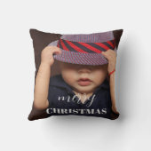 リースパーソナライズされたメリークリスマスフォト名 クッション (裏面)