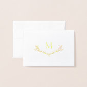 リースパーソナライズされたモノグラムイニシャル 箔カード (封筒付き正面)