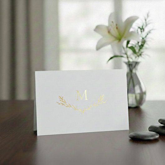 リースパーソナライズされたモノグラムイニシャル 箔カード