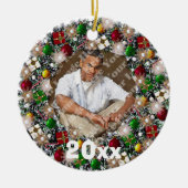 リースフきらめくォトフレームキープスクオーナメント セラミックオーナメント (正面)