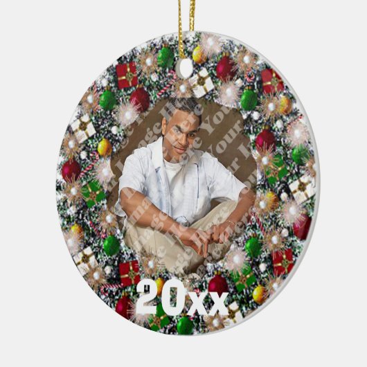 リースフきらめくォトフレームキープスクオーナメント セラミックオーナメント (左)