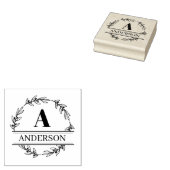 リースファミリー名イニシャルモノグラムスタンプ ラバースタンプ (押印)