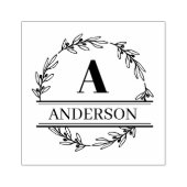 リースファミリー名イニシャルモノグラムスタンプ ラバースタンプ (インプリント)